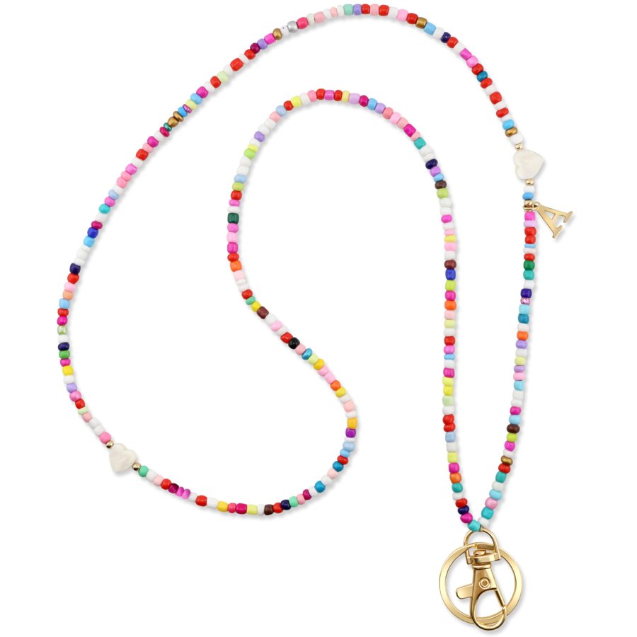 Initial Beaded Lanyard, A