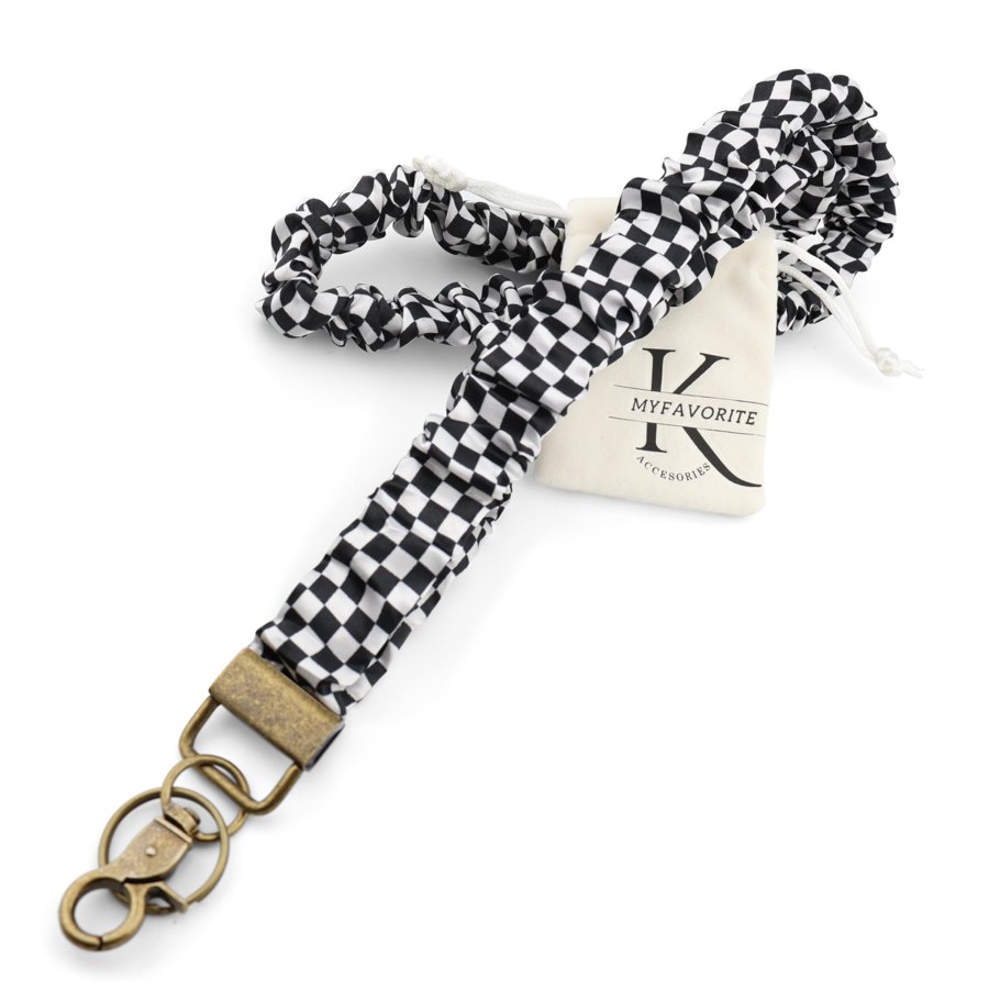 Adjustable Scrunchie Lanyard, B&W