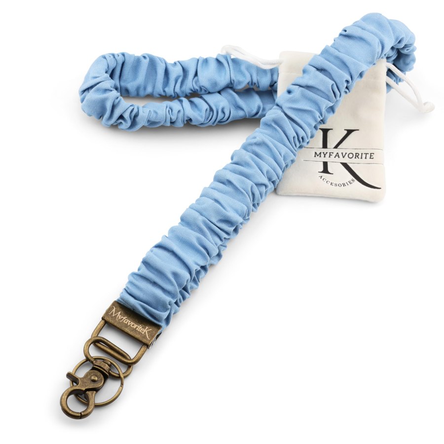 Denim Scrunchie Lanyard, Light Blue