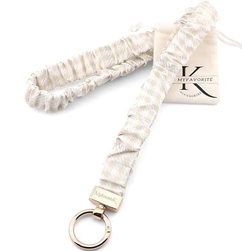 Scrunchie Lanyard with ID Holder, Everyday Beige